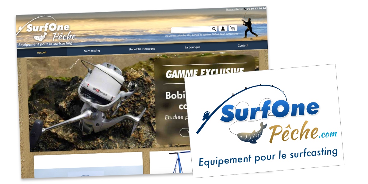 Graphisme du site web de SurfOne Pêche