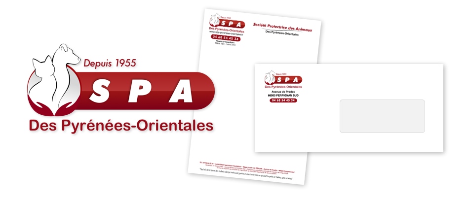 Réalisation du logo de la S.P.A de PO et impression du papier en-tête