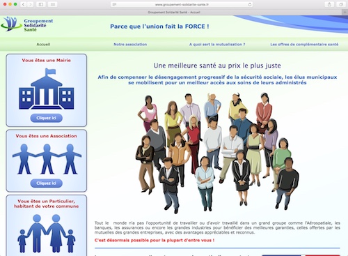 Le site web vitrine de Groupement Solidarité Santé